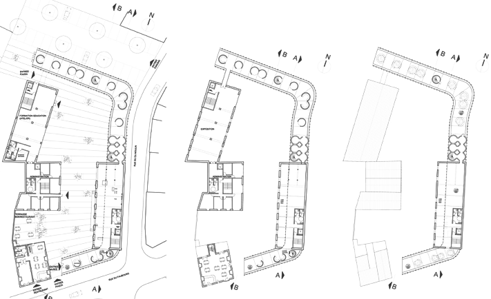 Plans – reconversion minoterie en espace d'exposition, Saint-Venant (62)