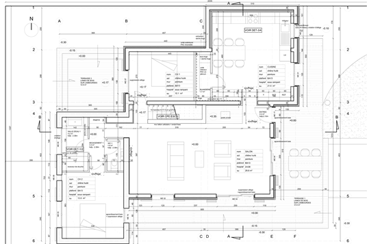 Plan de rez-de-chaussée – surélévation et restructuration maison La Capte (83)