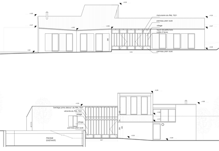 Façades projet – extension menuiseries atelier avec pergola, Saint-Pargoire (34)