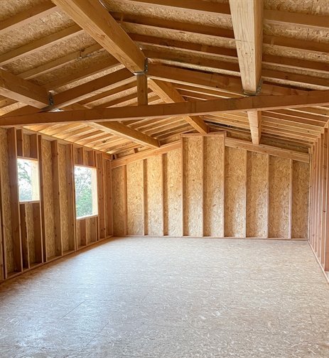 Vue de chantier – maison individuelle ossature bois RE2020, Lacoste (Hérault)