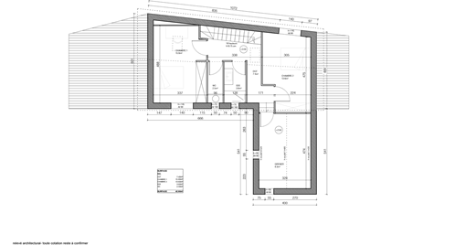 Plan de niveau – maison individuelle ossature bois sous rampant, Lacoste (Hérault)