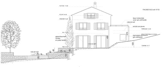 Façade – extension maison individuelle 30 m², Meyreuil (13)