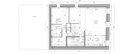 Plan du R+1 – restructuration maison T4, Le Pouget (Hérault)