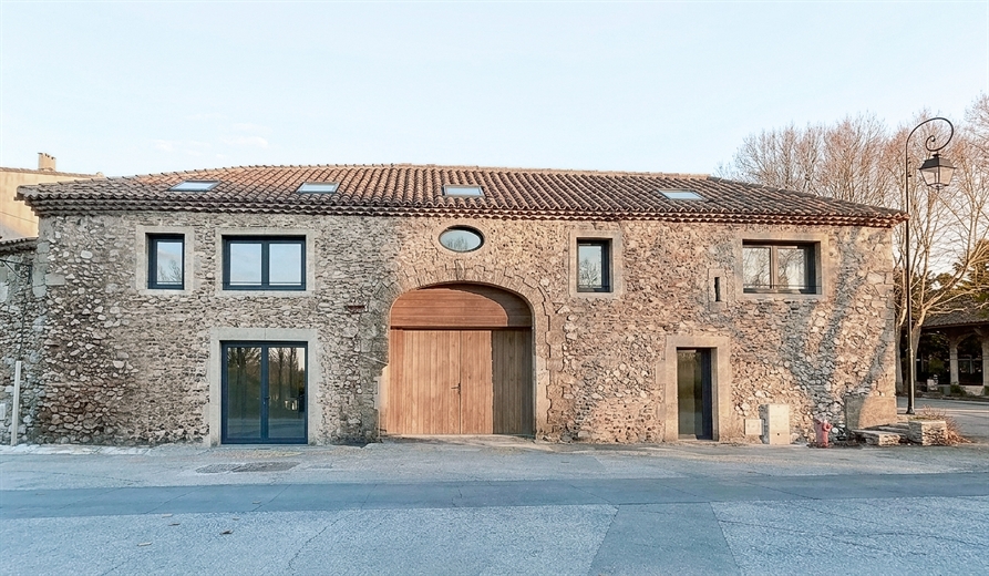 Transformation remise viticole en logements – Saint-Saturnin-de-Lucian (34), vue extérieure existante