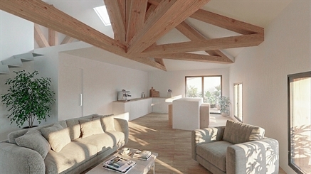 Perspective projet – conversion remise viticole en 2 T3 duplex, Saint-Saturnin-de-Lucian (34)