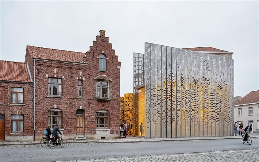 Concours Prix W – reconversion minoterie en espace culturel, Saint-Venant (62), perspective extérieure